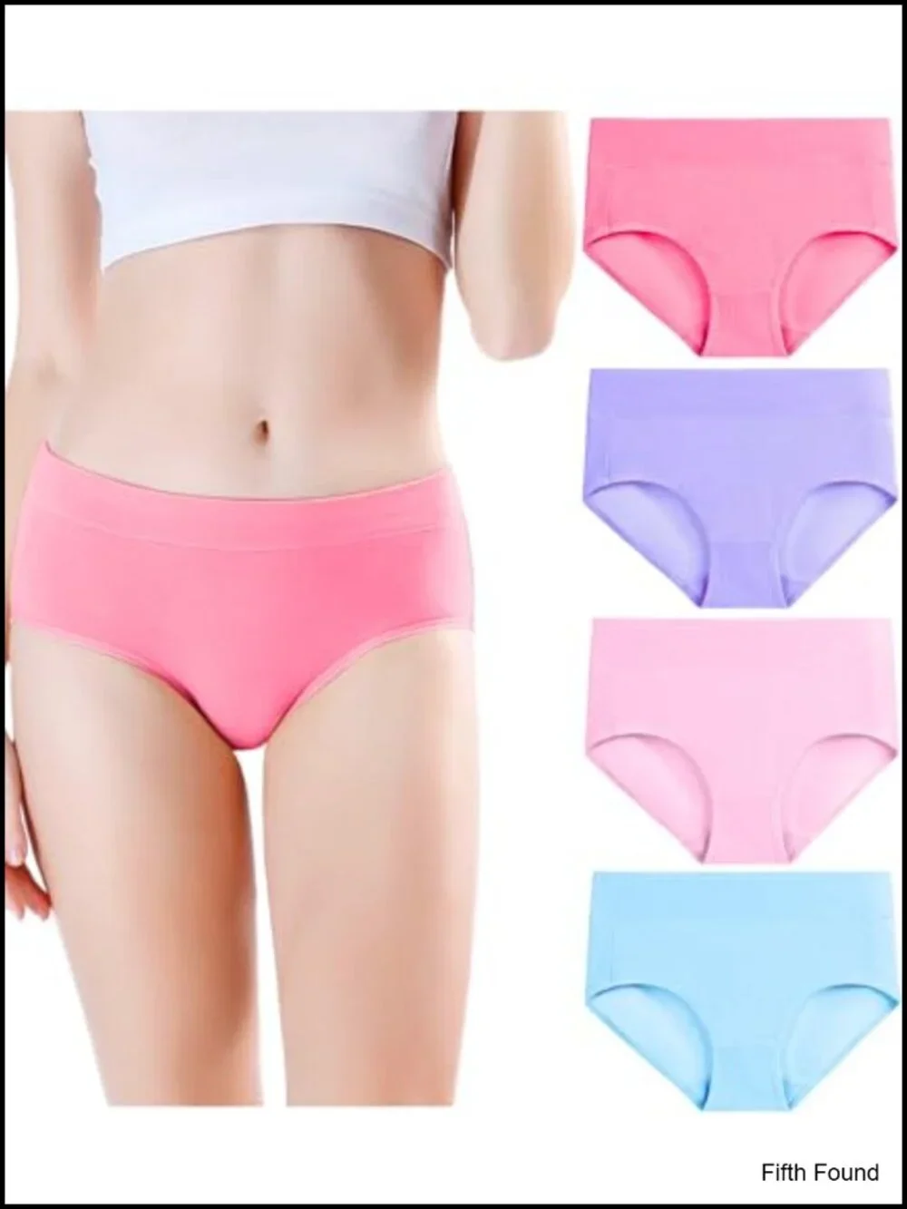 Cotton Mid Waisted Full Coverage Briefs 4 Pack Regular Plus Size